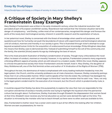 Possible essay topics for frankenstein